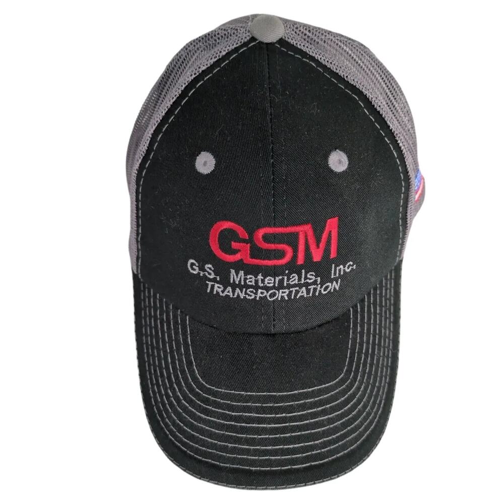 GSM Materials Transportation Mesh Trucker Baseball Hat Ball Cap American Flag‎